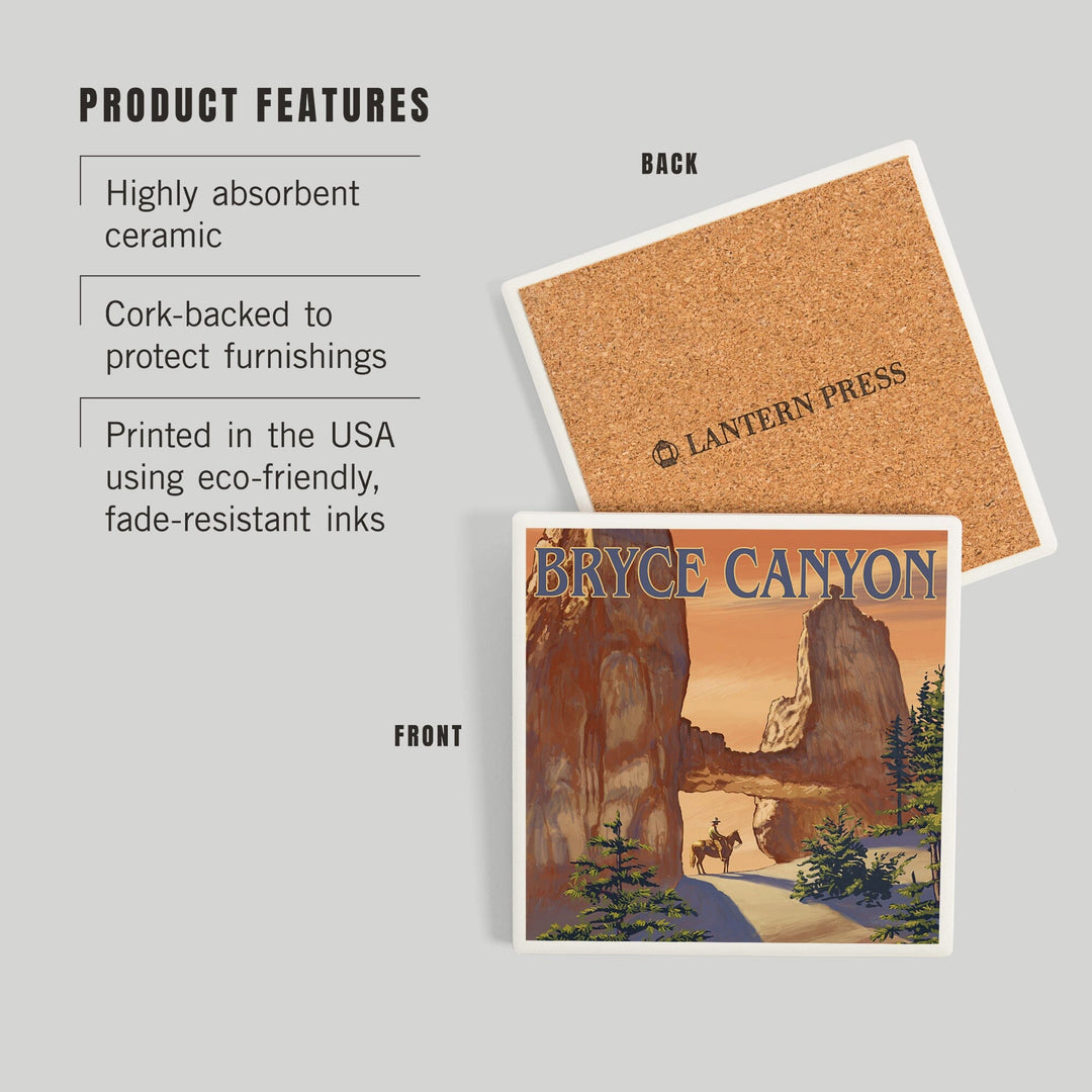 Bryce Canyon National Park, Utah, Tower Bridge, Painterly Series, Coasters Coasters Lantern Press