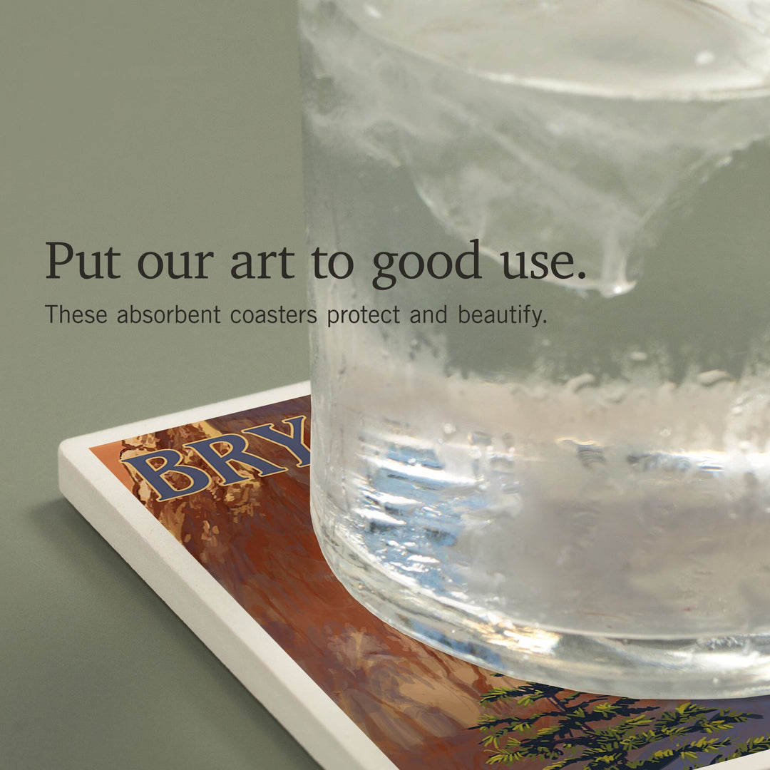 Bryce Canyon National Park, Utah, Tower Bridge, Painterly Series, Coasters Coasters Lantern Press