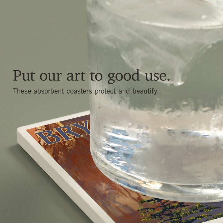 Bryce Canyon National Park, Utah, Tower Bridge, Painterly Series, Coasters Coasters Lantern Press