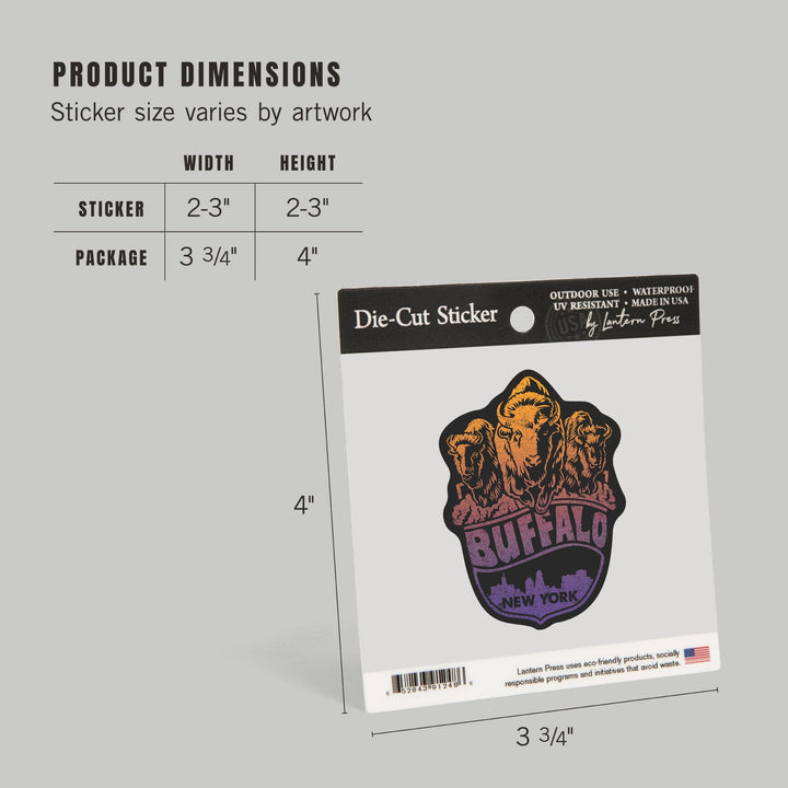 Buffalo, New York, Contour, Vinyl Sticker - Lantern Press