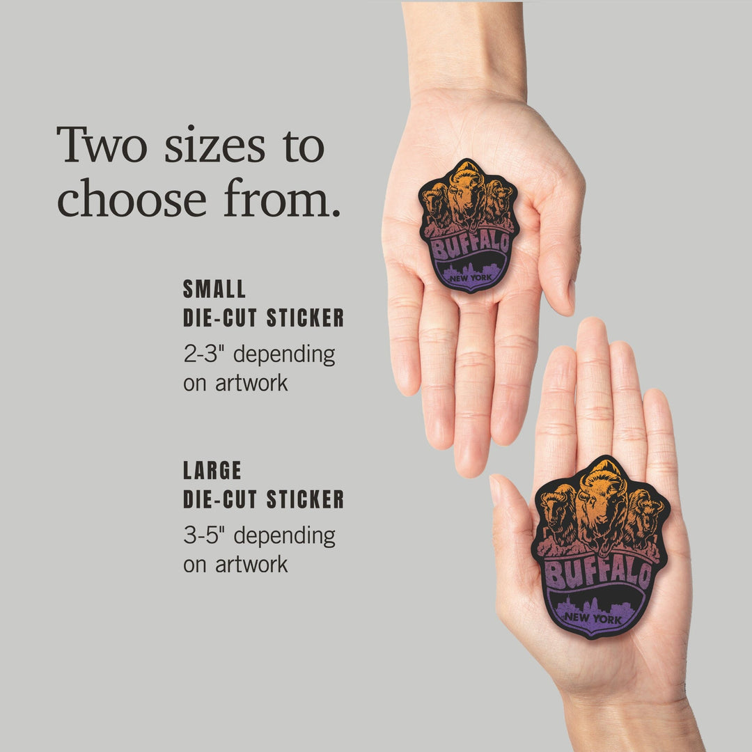 Buffalo, New York, Contour, Vinyl Sticker - Lantern Press