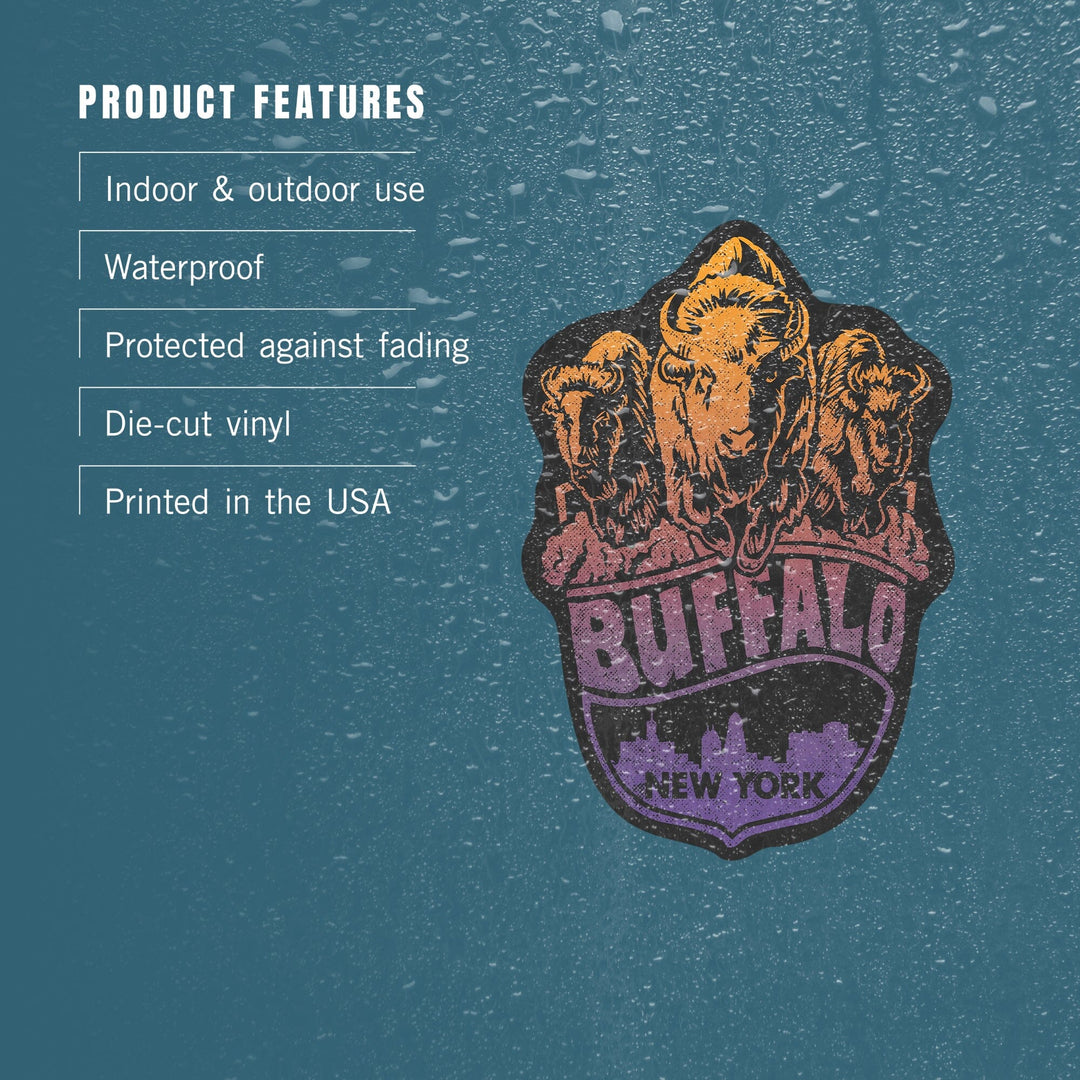 Buffalo, New York, Contour, Vinyl Sticker - Lantern Press