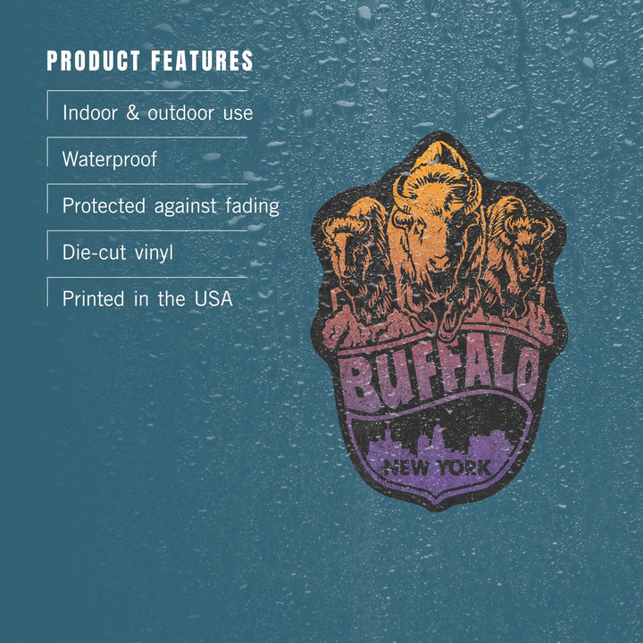 Buffalo, New York, Contour, Vinyl Sticker - Lantern Press