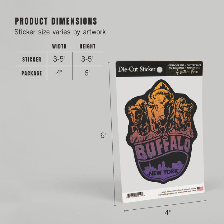 Buffalo, New York, Contour, Vinyl Sticker - Lantern Press