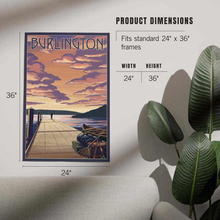 Burlington, Vermont, Dock and Sunset, Art & Giclee Prints - Lantern Press