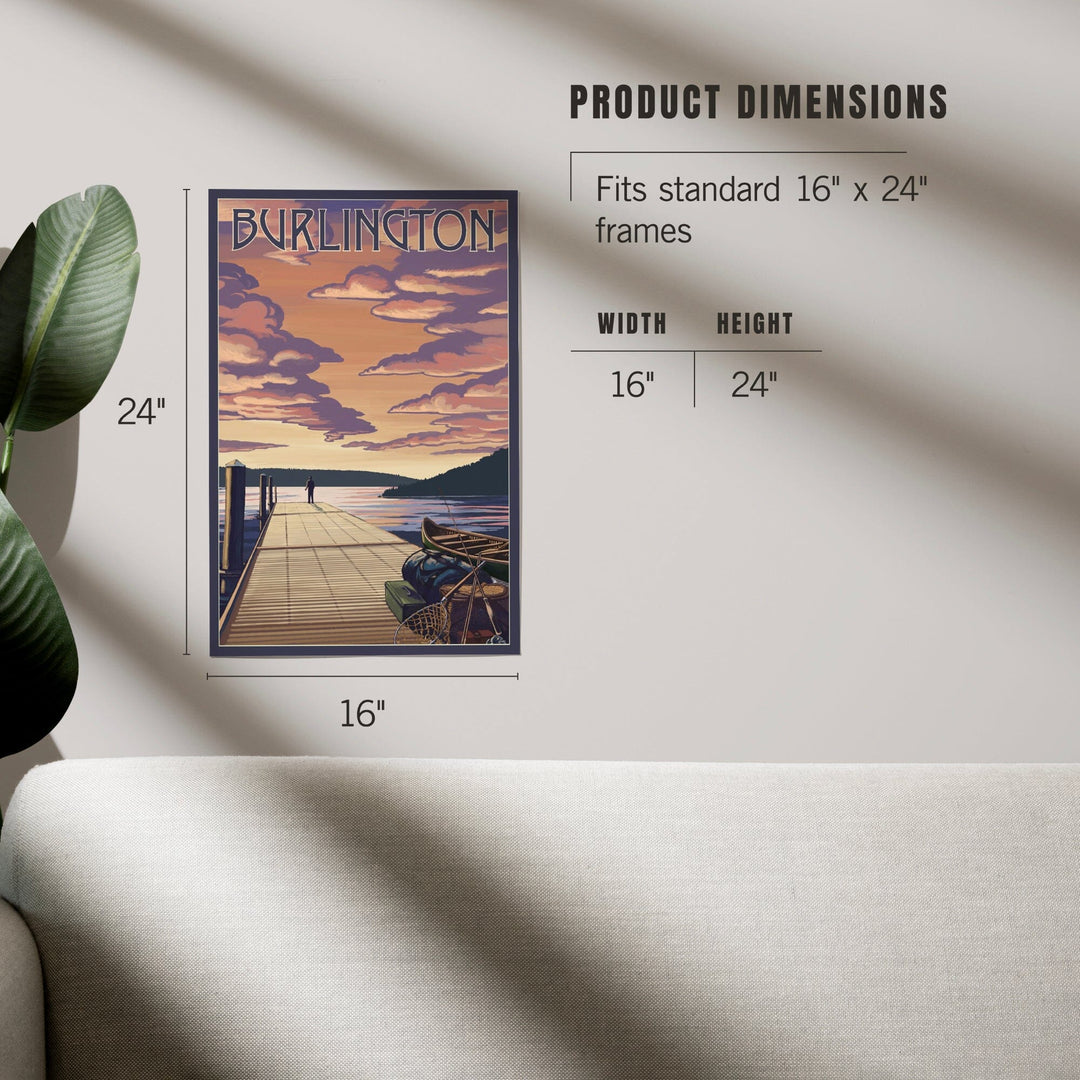 Burlington, Vermont, Dock and Sunset, Art & Giclee Prints - Lantern Press