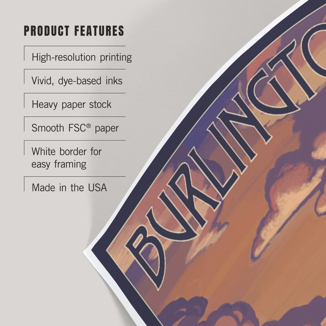 Burlington, Vermont, Dock and Sunset, Art & Giclee Prints - Lantern Press