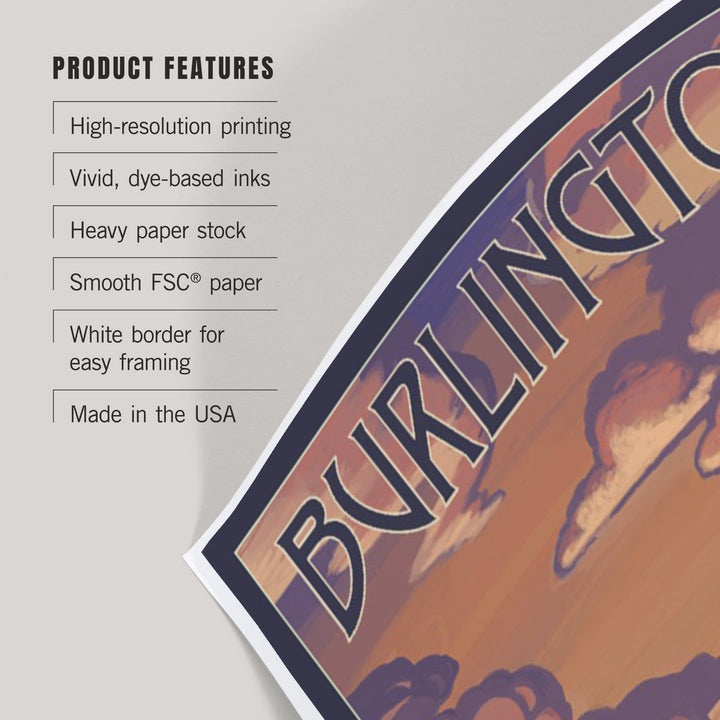 Burlington, Vermont, Dock and Sunset, Art & Giclee Prints - Lantern Press