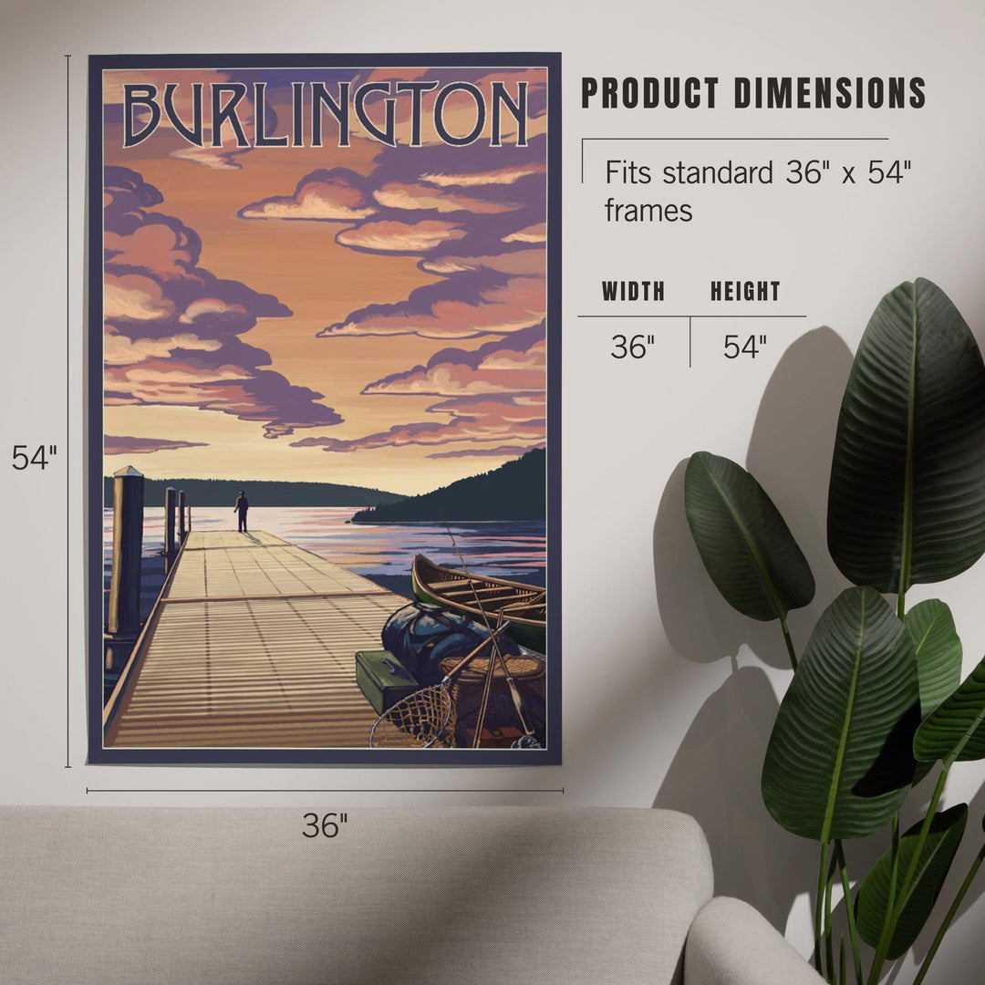 Burlington, Vermont, Dock and Sunset, Art & Giclee Prints - Lantern Press