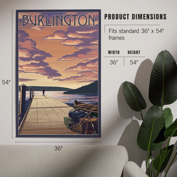 Burlington, Vermont, Dock and Sunset, Art & Giclee Prints - Lantern Press