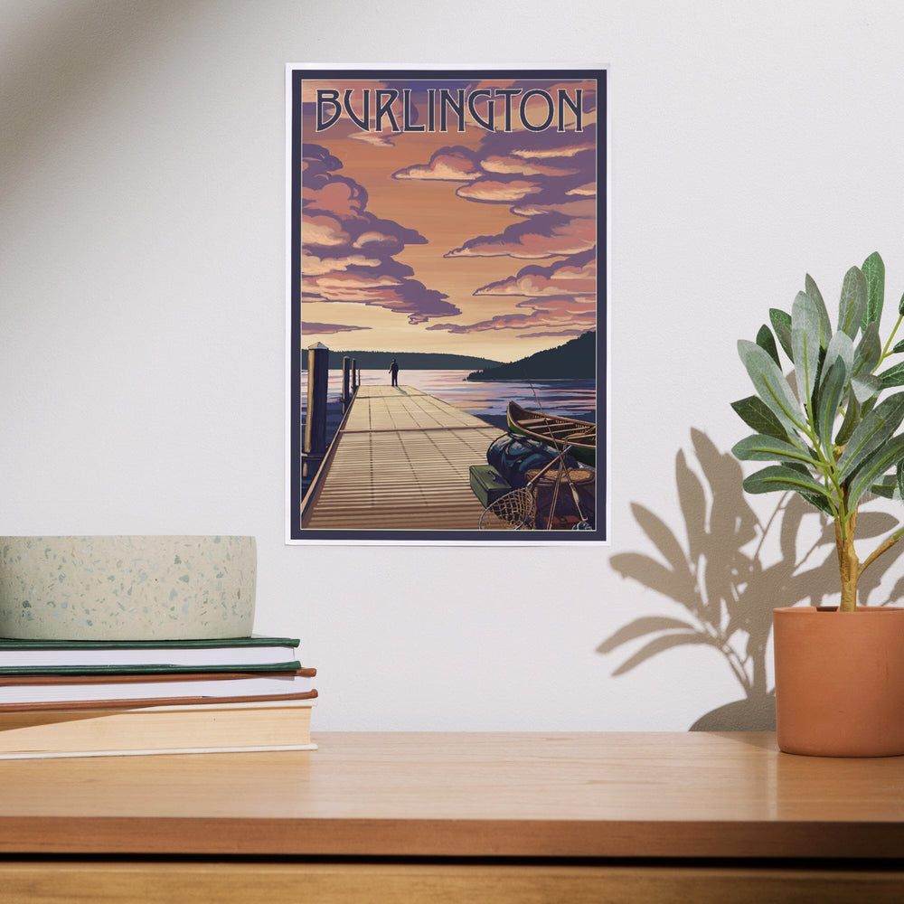 Burlington, Vermont, Dock and Sunset, Art & Giclee Prints - Lantern Press