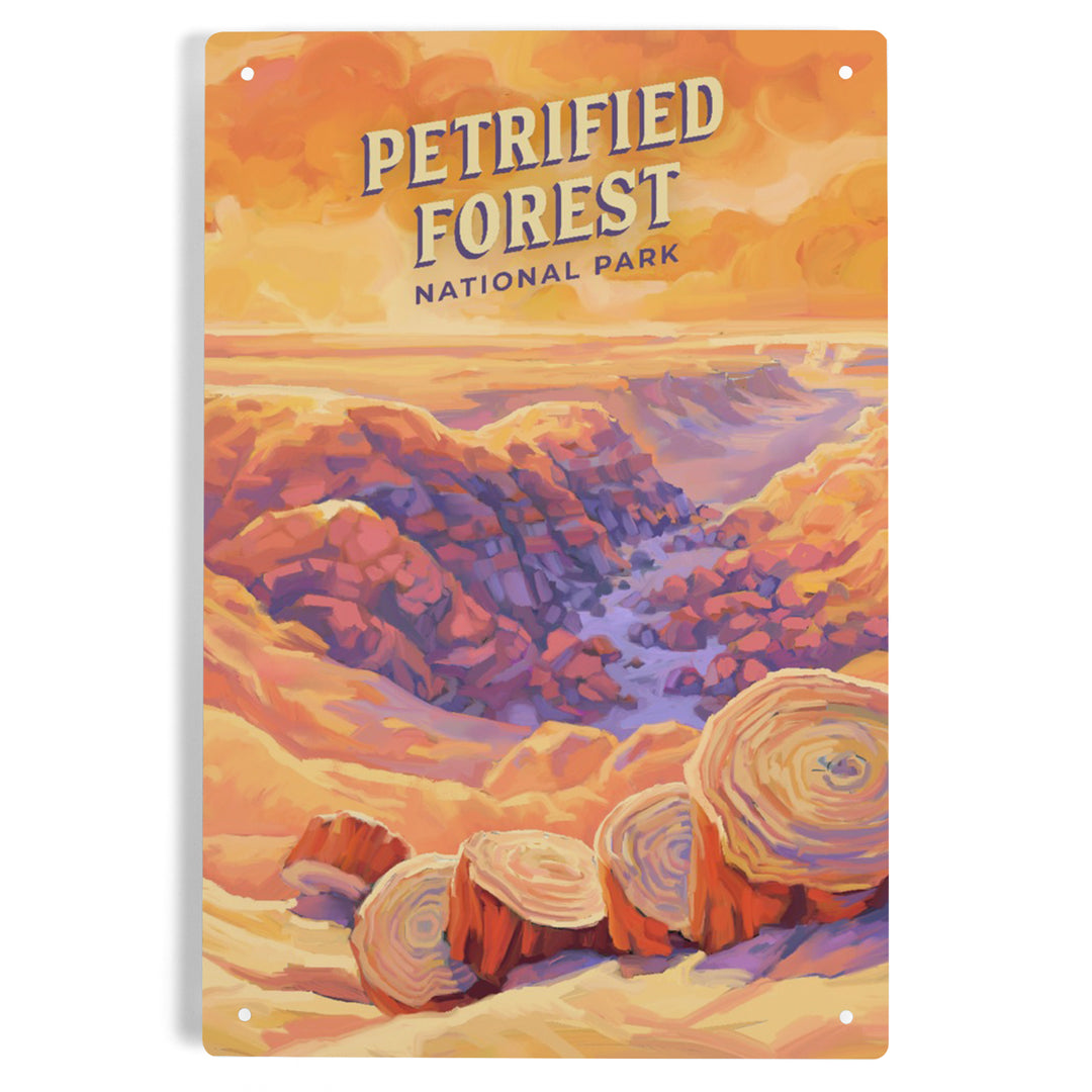 Petrified Forest National Park, Arizona, Oil Painting, Metal Signs