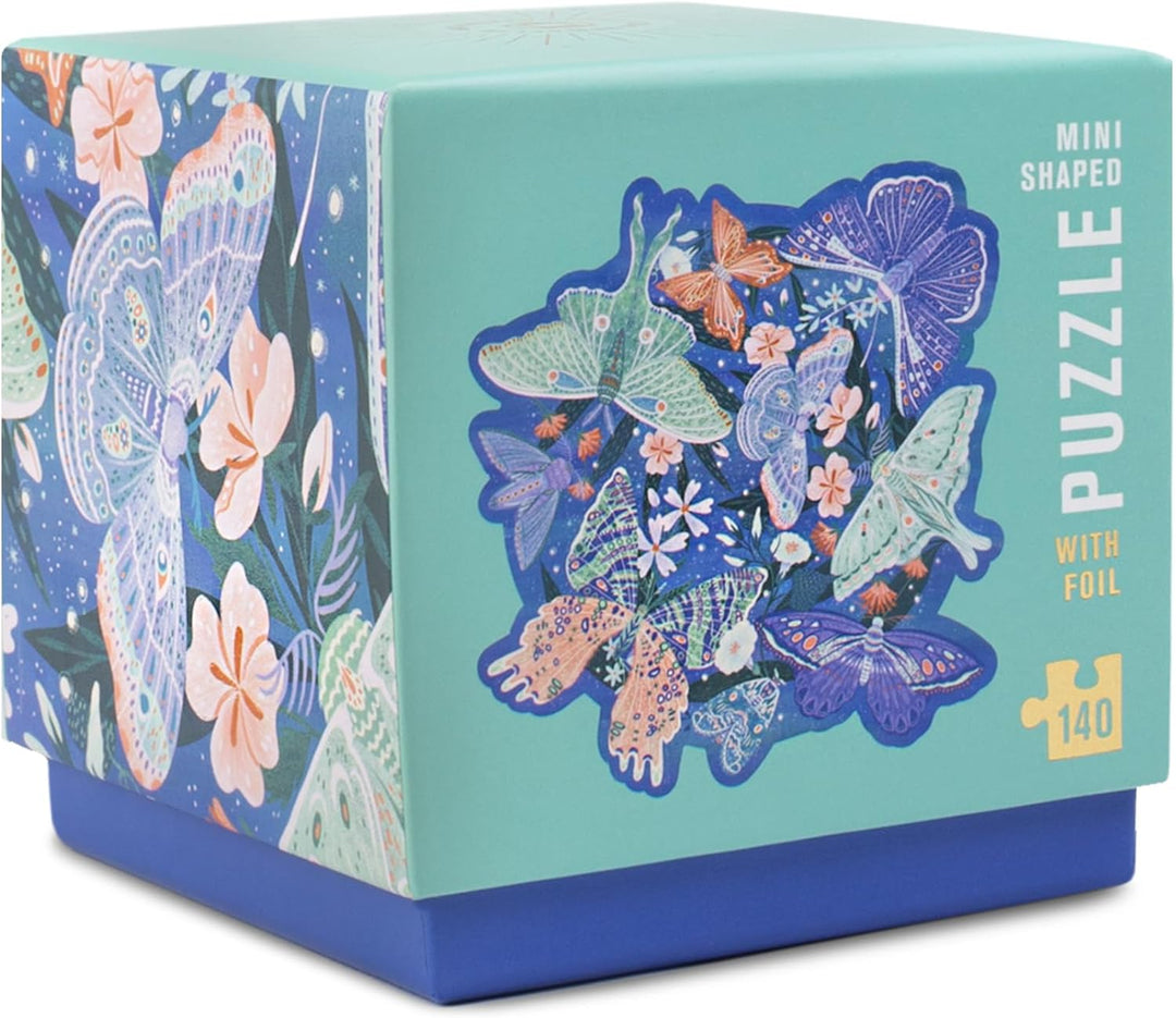 Lantern Press Mini Jigsaw Puzzle for Adults, Luminous Butterflies