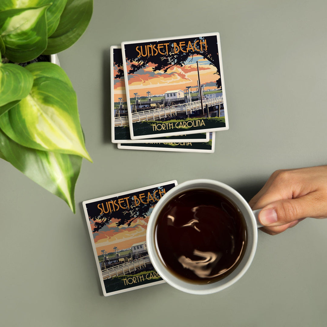 Calabash, North Carolina, Sunset Beach, Swinging Bridge, Coasters Coasters Lantern Press