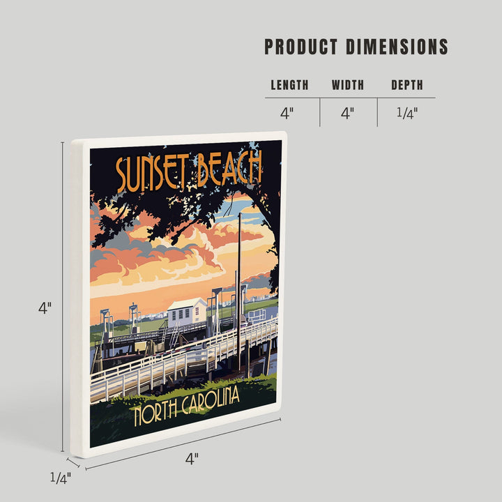 Calabash, North Carolina, Sunset Beach, Swinging Bridge, Coasters Coasters Lantern Press