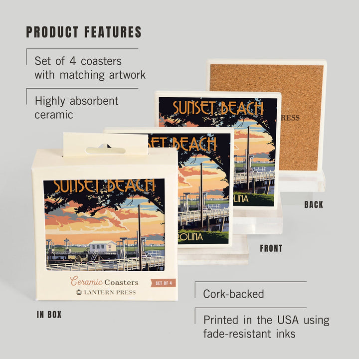 Calabash, North Carolina, Sunset Beach, Swinging Bridge, Coasters Coasters Lantern Press