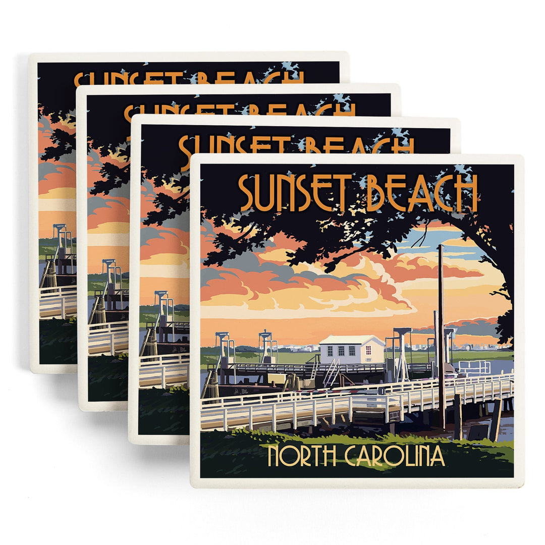 Calabash, North Carolina, Sunset Beach, Swinging Bridge, Coasters Coasters Lantern Press