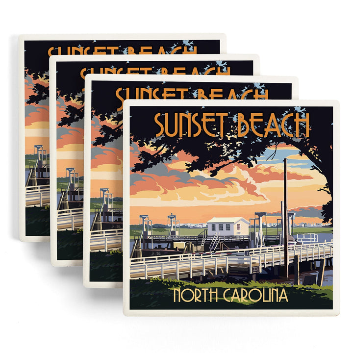 Calabash, North Carolina, Sunset Beach, Swinging Bridge, Coasters Coasters Lantern Press