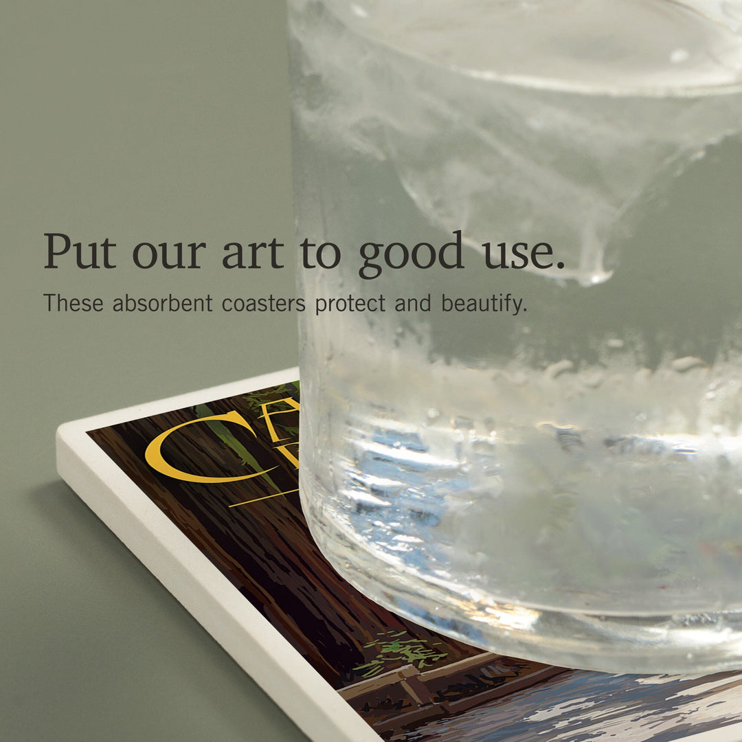 Calaveras Big Trees State Park, California, Pathway in Trees, Coasters Coasters Lantern Press