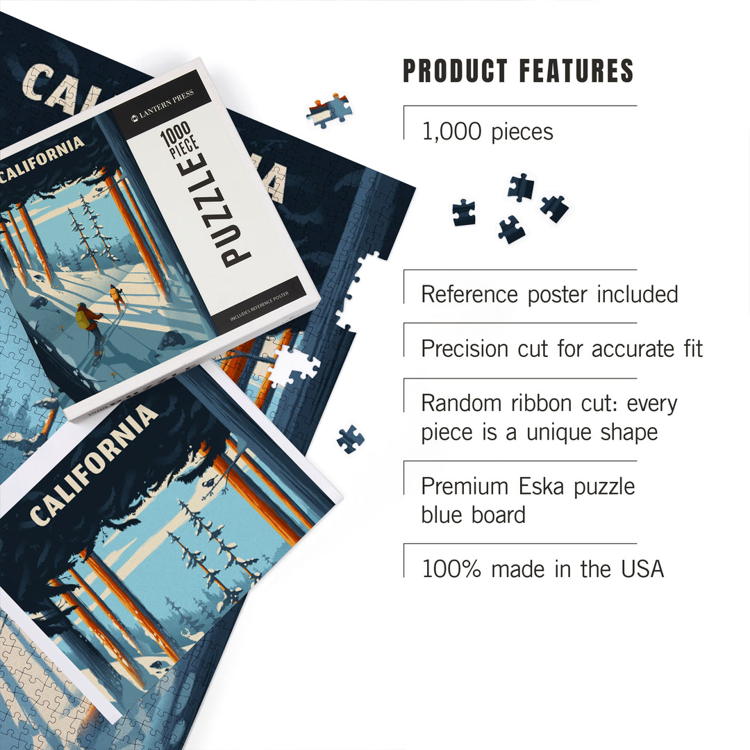 California, Better on Foot, Snowshoeing, Jigsaw Puzzle Puzzle Lantern Press