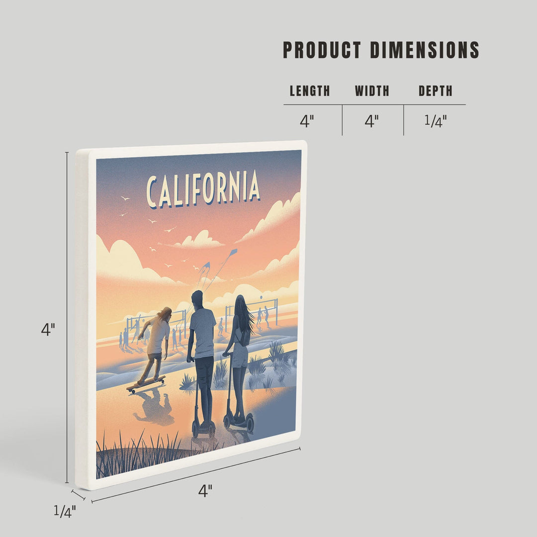 California, Lithograph, Enjoy the Ride, Longboards and Scooters, Coasters Coasters Lantern Press