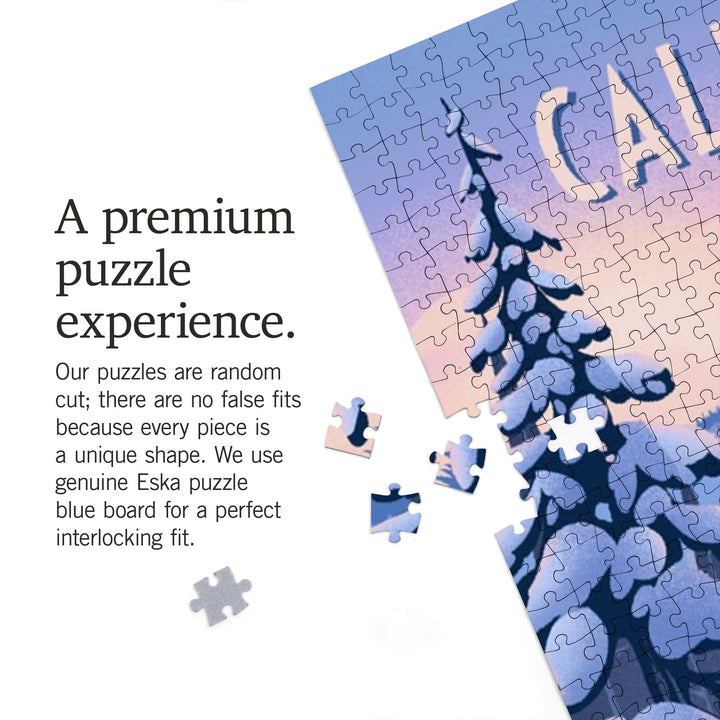 California, Ski for Miles, Skiing, Jigsaw Puzzle Puzzle Lantern Press