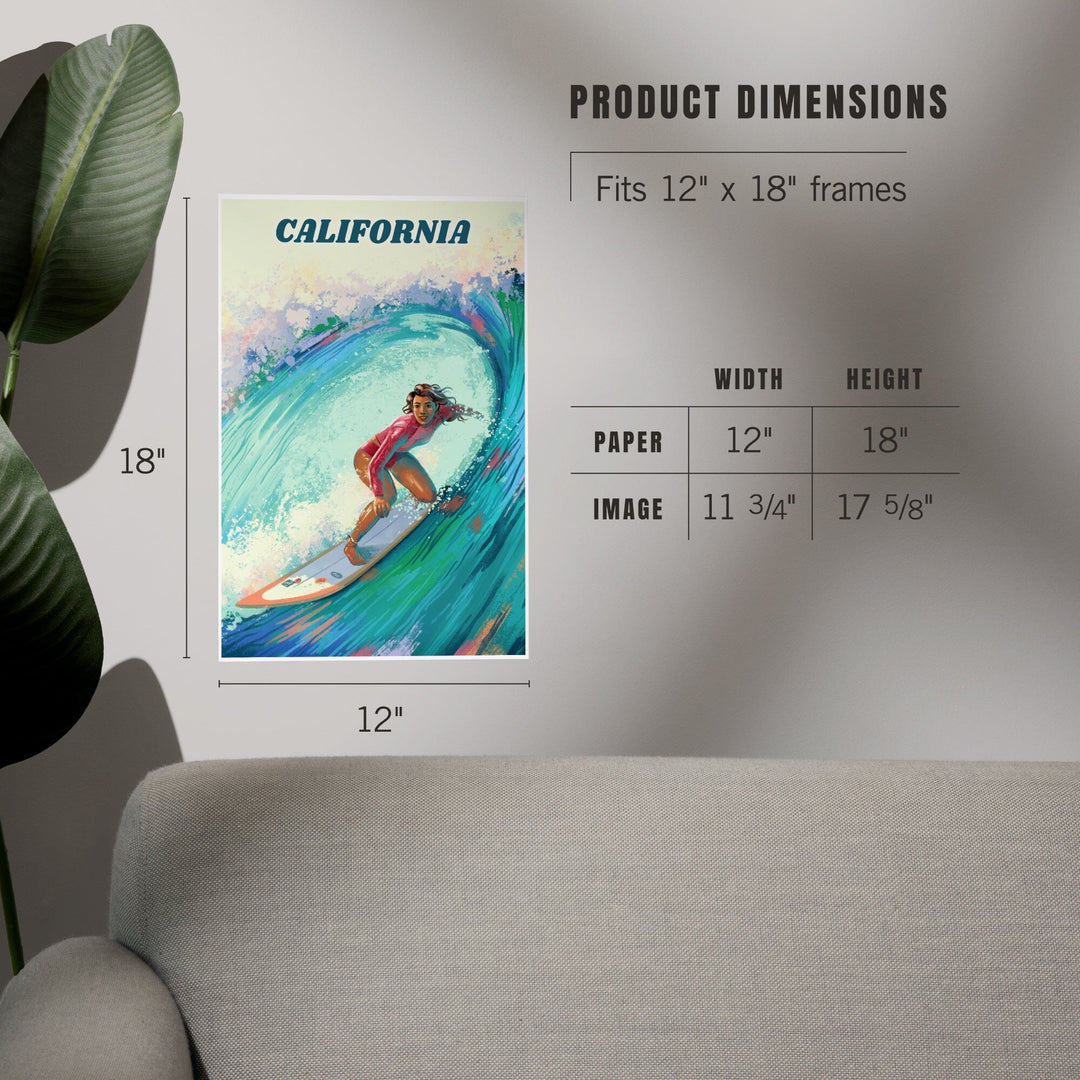 California, Vitamin Sea, Coastal Series, Surfer Girl, Art & Giclee Prints Art Lantern Press