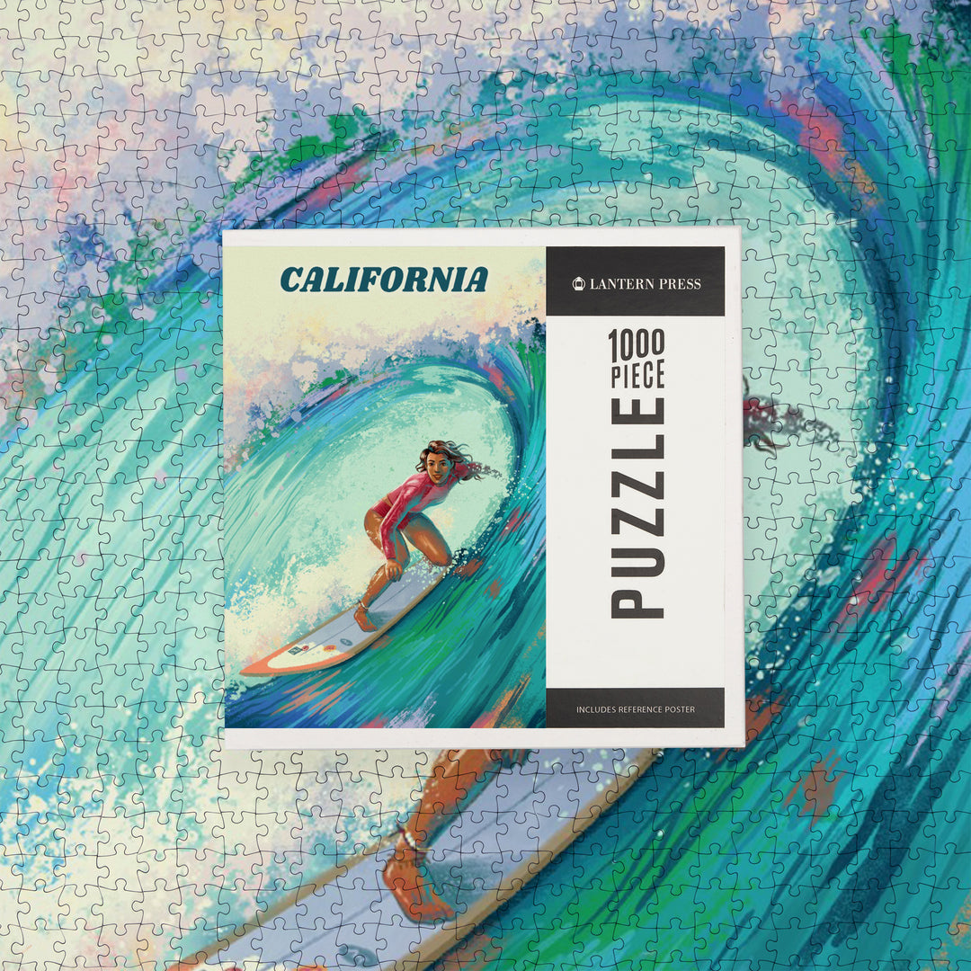 California, Vitamin Sea, Coastal Series, Surfer Girl, Jigsaw Puzzle Puzzle Lantern Press