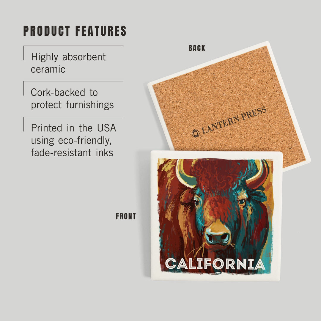 California, Vivid, Bison, Coasters Coasters Lantern Press