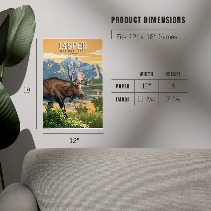 Canada, Jasper National Park, Moose, Painterly, Art & Giclee Prints Art Lantern Press