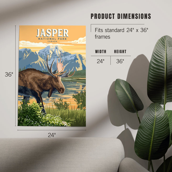 Canada, Jasper National Park, Moose, Painterly, Art & Giclee Prints Art Lantern Press