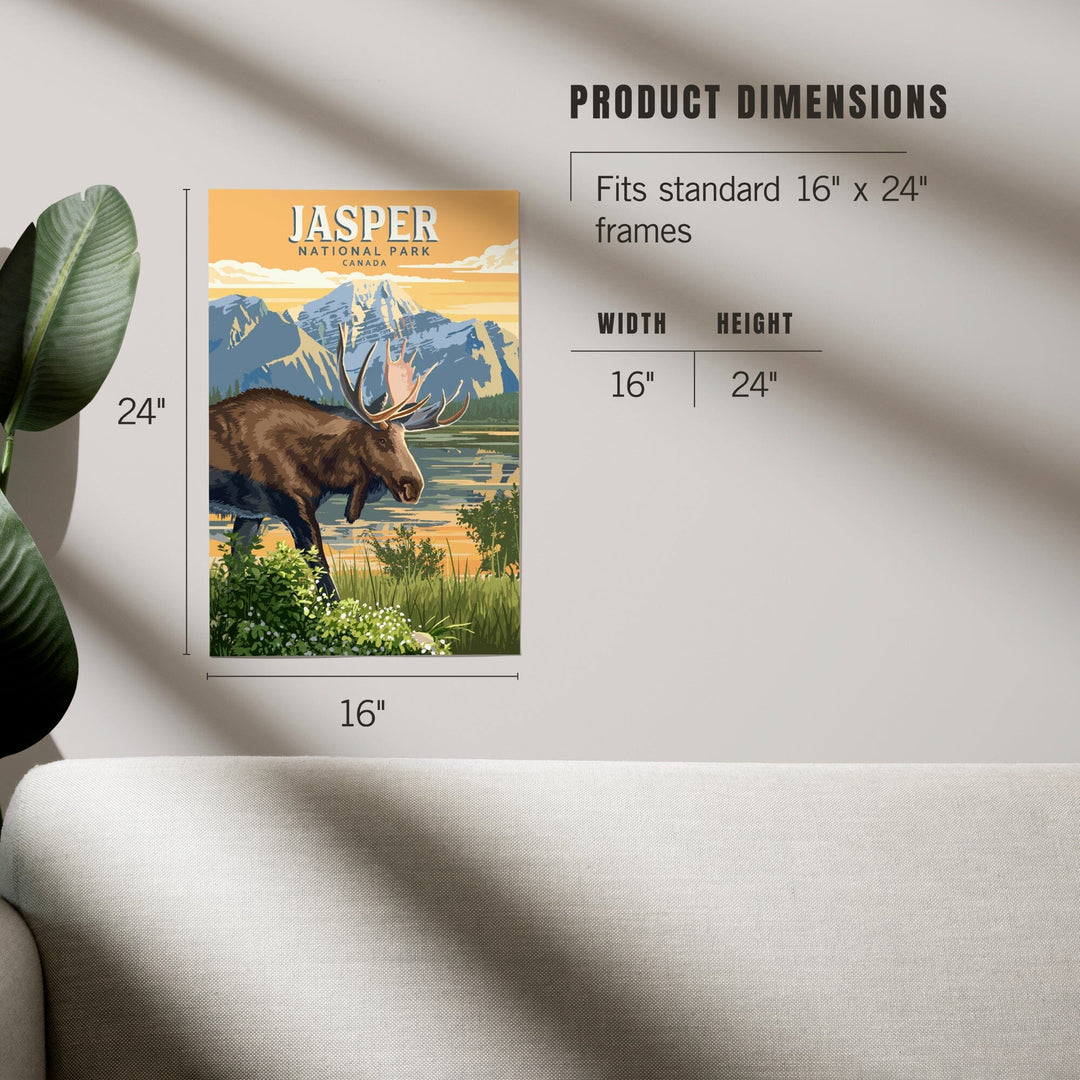 Canada, Jasper National Park, Moose, Painterly, Art & Giclee Prints Art Lantern Press