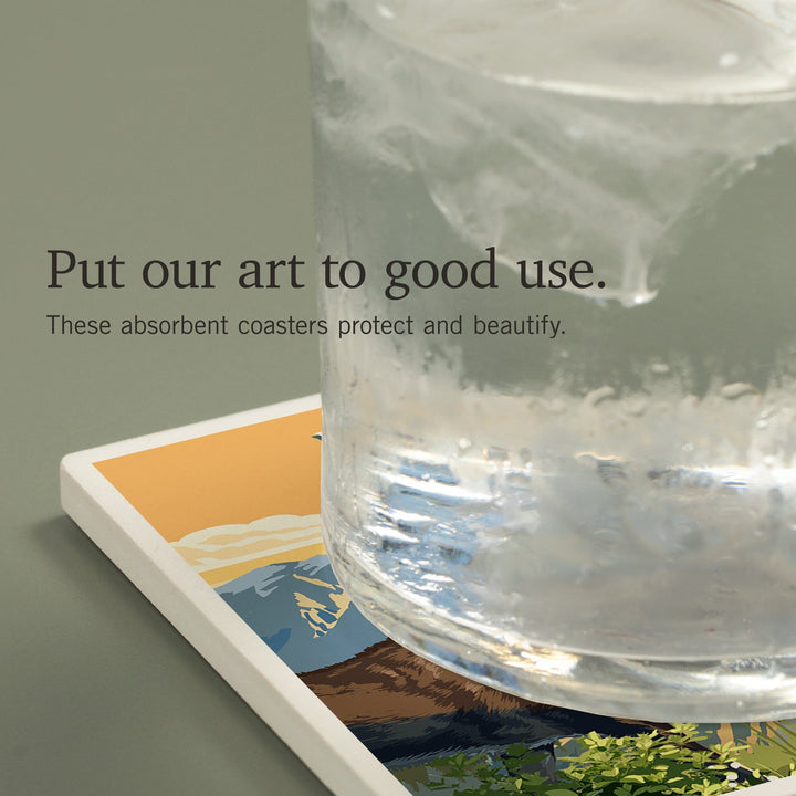 Canada, Jasper National Park, Moose, Painterly, Coasters Coasters Lantern Press