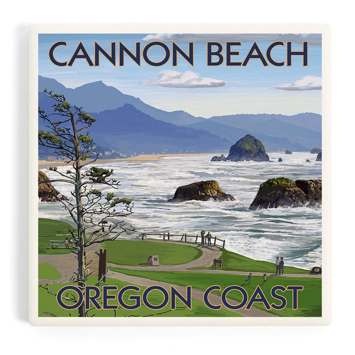 Cannon Beach, Oregon, Oregon Coast View, Coasters Coasters Lantern Press
