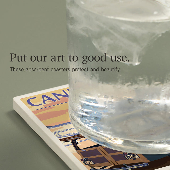 Cannon Beach, Oregon, Woody and Haystack Rock, Coasters Coasters Lantern Press