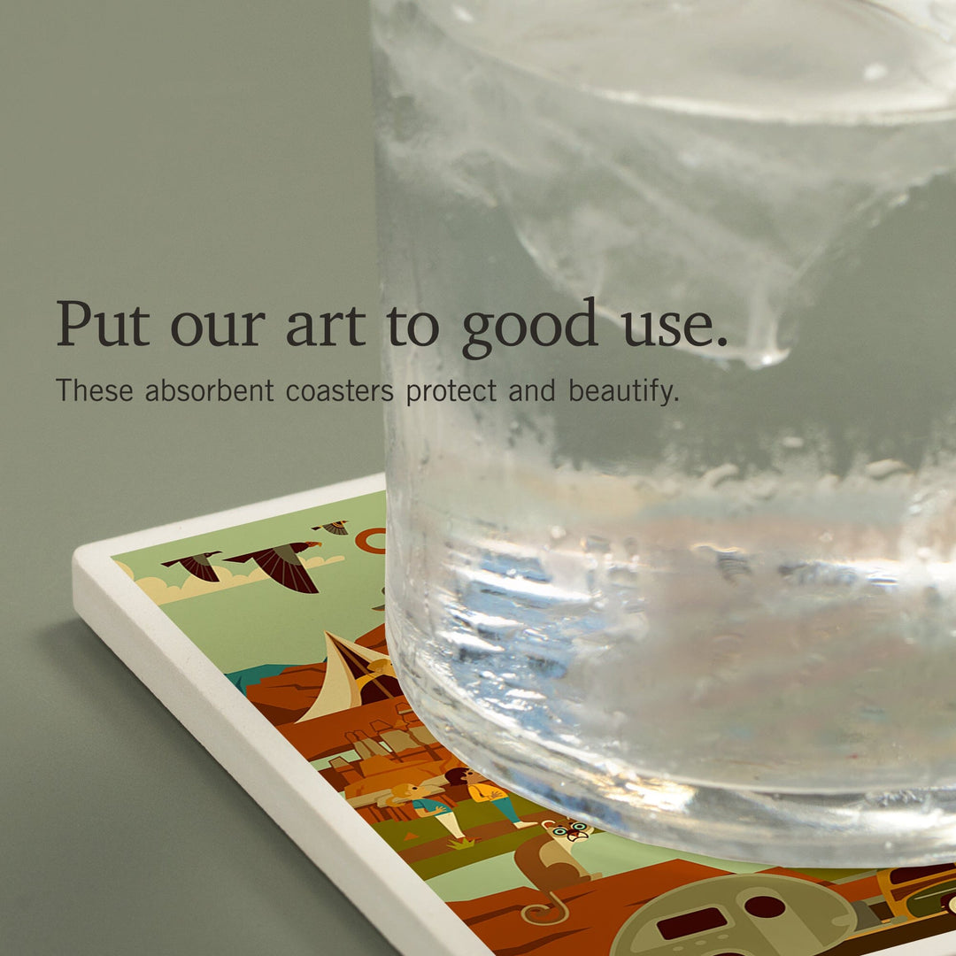 Canyonlands National Park, Utah, Geometric National Park Series, Coasters Coasters Lantern Press