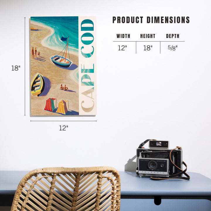 Cape Cod, Massachusetts, Beach Scene, Lantern Press Artwork, Wood Signs and Postcards - Lantern Press