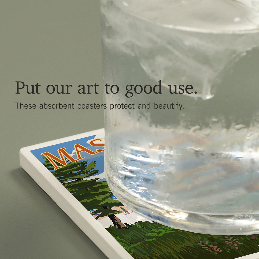 Cape Cod, Massachusetts, Destinations Sign (Version 2), Coasters Coasters Lantern Press