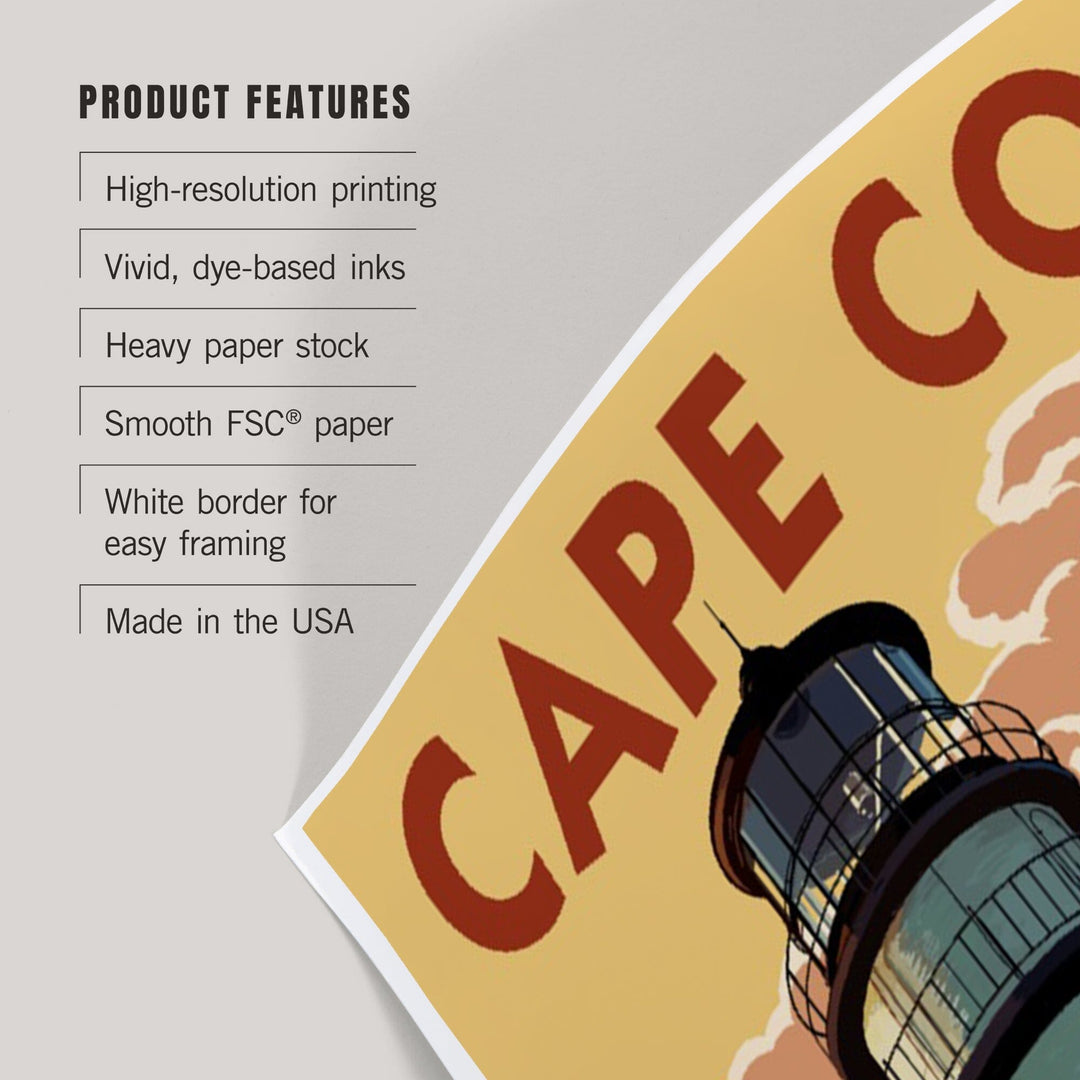 Cape Cod, Massachusetts, Lighthouse, Art & Giclee Prints - Lantern Press