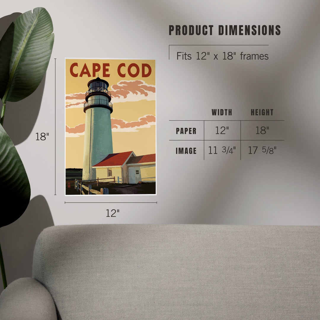 Cape Cod, Massachusetts, Lighthouse, Art & Giclee Prints - Lantern Press