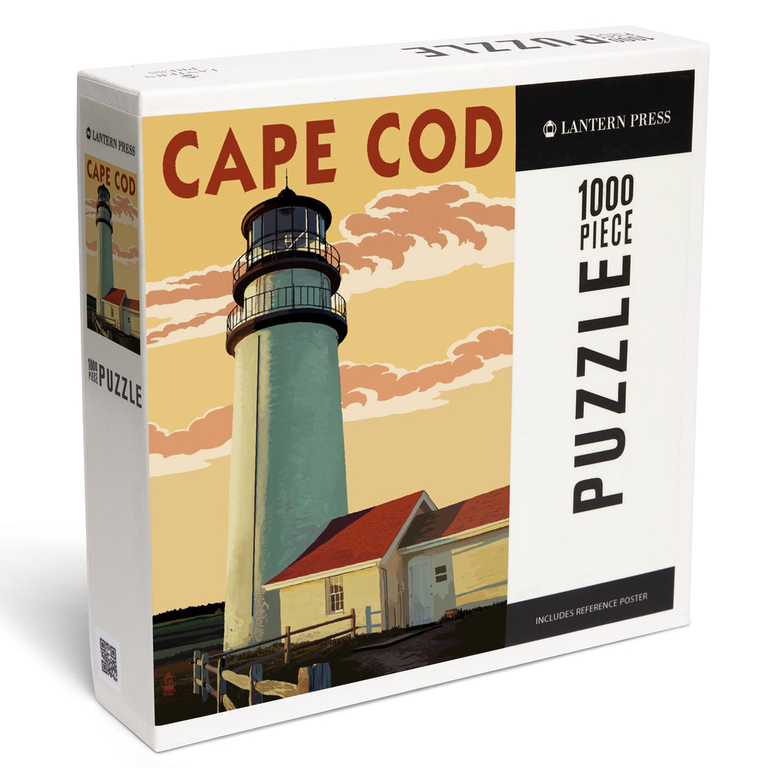 Cape Cod, Massachusetts, Lighthouse, Jigsaw Puzzle Puzzle Lantern Press
