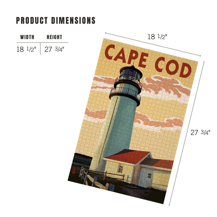 Cape Cod, Massachusetts, Lighthouse, Jigsaw Puzzle Puzzle Lantern Press