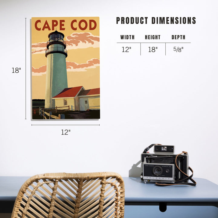 Cape Cod, Massachusetts, Lighthouse, Lantern Press Artwork, Wood Signs and Postcards - Lantern Press