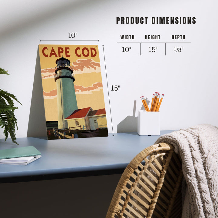 Cape Cod, Massachusetts, Lighthouse, Lantern Press Artwork, Wood Signs and Postcards - Lantern Press