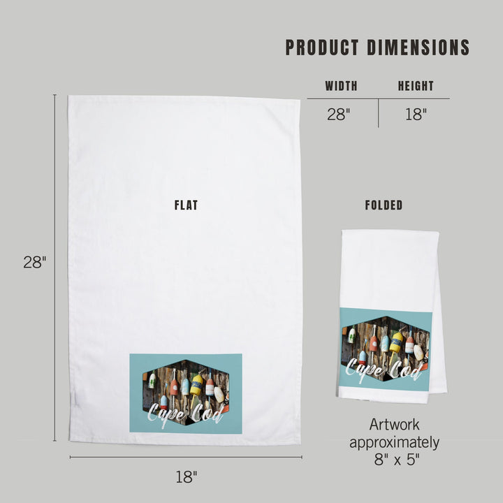 Cape Cod, Massachusetts, Nautical Buoys, Contour, Organic Cotton Kitchen Tea Towels Kitchen Lantern Press