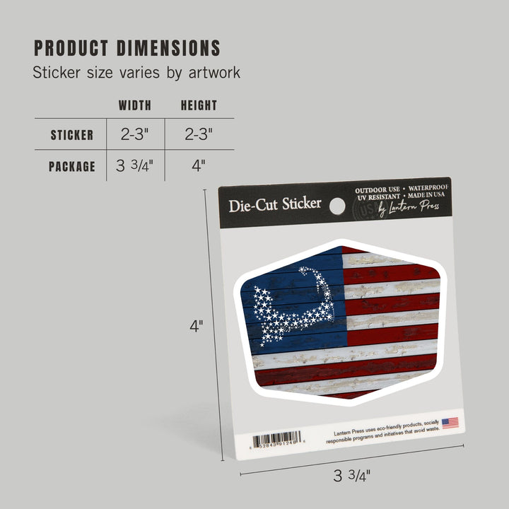 Cape Cod, Massachusetts, Rustic Flag, Contour, Vinyl Sticker Sticker Lantern Press