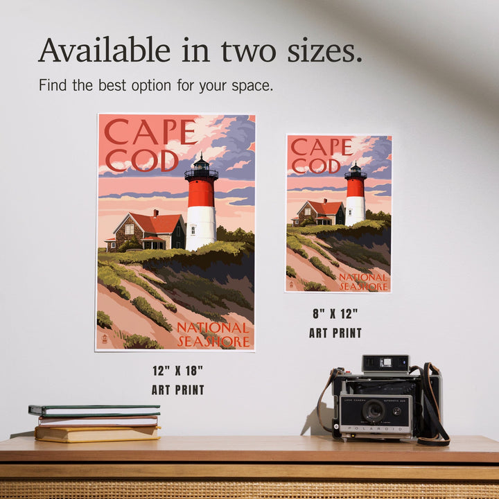 Cape Cod National Seashore, Massachusetts, Nauset Light and Sunset, Art & Giclee Prints - Lantern Press