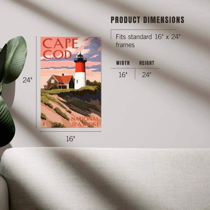 Cape Cod National Seashore, Massachusetts, Nauset Light and Sunset, Art & Giclee Prints - Lantern Press