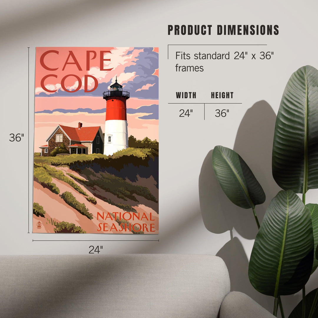 Cape Cod National Seashore, Massachusetts, Nauset Light and Sunset, Art & Giclee Prints - Lantern Press