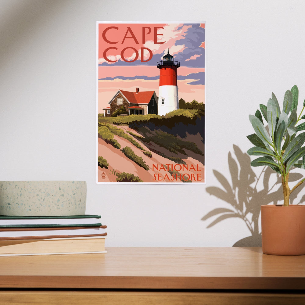 Cape Cod National Seashore, Massachusetts, Nauset Light and Sunset, Art & Giclee Prints - Lantern Press